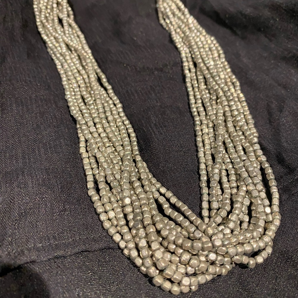 Silver multi strand necklace